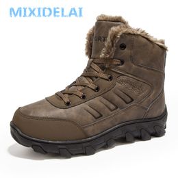 2022 New Men Boots Winter Outdoor Sneakers Mens Snow Boots Keep Warm Plush Boots Plush Ankle Snow Work Casual Shoes