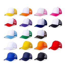 DHL Sublimation Trucker Hat Sublimation Blank Mesh Hat Adult Trucker Caps for Sublimation Printing Custom Sports Outdoor Hat B053021