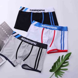 Men U-convex Boxer Briefs Man Sexy Cotton Underwear Male Mid-Waist Underpants Sport Panties Comfortable Man Cotton Boxer Shorts G220419