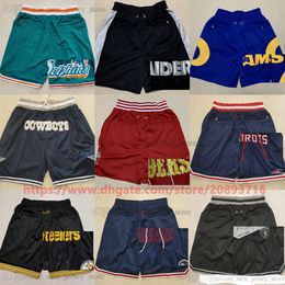 Just Don Pocket Football Short Casual Sports Hip Pop Pant with Pockets Zipper Sweatpants Ed Breathable Gym Training Beach Pants Shorts