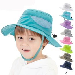 Summer Sun Hat Kids Protection Bucket Hat for Girls Boys Mesh Beach Fisherman Children Cap Baby Accessories 1-4Y