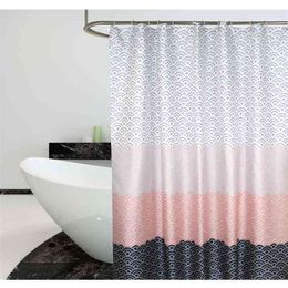 Modern Design Polyester Fabric Home Shower Curtain Multi Color Gradient Thickened Waterproof Bath Vintage Shower Curtain 210402