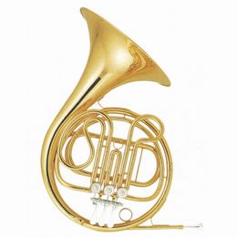 Popular grade gold lacquer Tone F 3-key Single French Horn