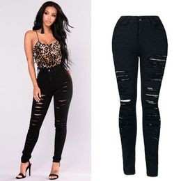 Jeans De Mujer Rotos Negros Oferta Online | DHgate.com