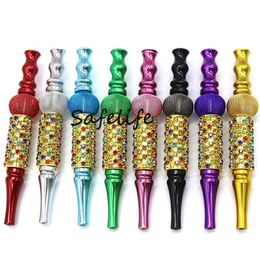 Women Rhinestones Detachable Bling Shiny Smoking Accessories Jewelry Ball Handmade Inlaid Shisha Hookah Mouthpiece Tips Blunt Holder