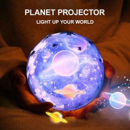 Dropship LED Star Projector Night Lights For Rotate Earth and Moon Lamp As Childrens Gifts For Kids Room Decoration 201028