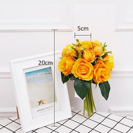 Decorative Flowers & Wreaths Heads Artificial Rose Modern Wedding Party Decoration Silk Cloth Home Indoor Simulation Flower Plant Decor Supp