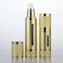 Glitter Shimmer Gold Silver Empty Airless Bottles 30ml 50ml Portable Vacuum Pump Travel Bottle for Cream 100pcs