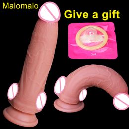 7.8 Inch Soft Large Realistic Cheap Dildo Double Silicone Cock with Strong Suction Cup Lifelike Penis sexy Toys for Adult Woman