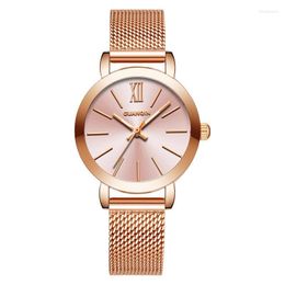 Wristwatches GUANQIN 2022 Watch Women Fashion Casual Woman Quartz Gradient Colour Simple Ladies Small Dial