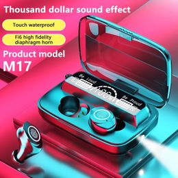 New model M17 TWS wireless earphones touch sports waterproof sport earphone headphones with Large power BT5.0 LED display