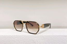 Designers Sunglasses Men Havana/Brown Shaded Irregular Glasses Pilot Sun Shades with Box