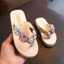 Girls Slippers Kids Beach Flip Flops Fashion Casual Sandals Flower Women Home Shoes Summer Children Comfortable 220618