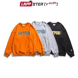 LAPPSTER-Youth Men Korean Harajuku Colorful Sweatshirts Mens Japanese Streetwear Hoodie Male Solid Kwaii Hip Hop Hoodies 201126