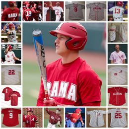 Maglia da baseball dell'Alabama Crimson Tide College Jimmy Nelson Alex Avila Mikey White Cody Henry Jett Manning Brock Love John Trousdale Daniel Carinci Kolby Robinson