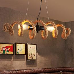 Pendant Lamps Retro Loft Chandelier Study Office Restaurant Dining Room Lamp Bar Corridor Pub Cafe Light Rope Hanging LampPendant LampsPenda