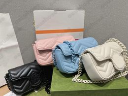 Marmonts Mini Bag Cross Body Big Chains Handbags Luxury Purses Designers Macaron Series Womens Shoulder Crossbody Leather Chain Bags 446744 443497 699757
