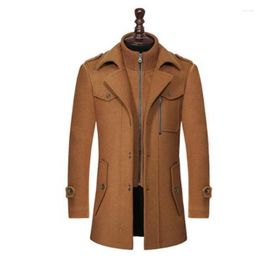 Winter Wool Coat Slim Fit Jackets Fashion Outerwear Warm Man Casual Jacket Overcoat Pea Plus Size M-XXXL