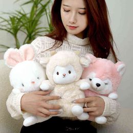 Cm Cute Plush Sheep Rabbit Fox Toy Lovely Animal Dolls Stuffed Comforting Pillow For Baby Birthday Sussen Gifts J220704