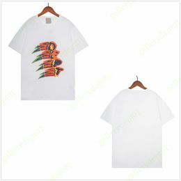 2024 Men Tshirts Designer Clothes T Shirt Rainbow Half-portrait Print Graphic Tee Washed Distressed T-shirt High Street Graffiti Shirts C1