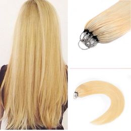 DIY Feather micro loop hair extensions Blonde Colour black brown 100strands dyeable elastic cord Comfortable to wear and reusable 18"20"22"24"26inch New product