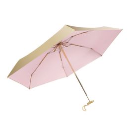 Little Golden Umbrella Light Small Folding Rain Women Gift Mini Pocket Parasol Girls Anti-uv Travel Sun 220426307r