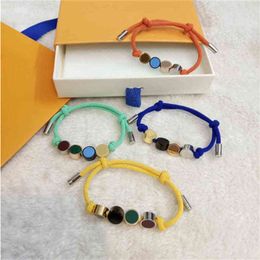 Bracelets à hommes bijoux créateurs de luxe Bangle Femme Tennis Corde à main noir rouge Orange bleu jaune jaune vert charme