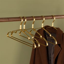 5/10pcs Matte Gold Clothes Hanger Aluminum Alloy Clothing Drying Rack Anti -slip Dress Towel Coat Hangers Wardrobe Organizer 220408