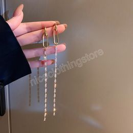 Long Drop Earrings Korean Style Tassel Big Dangle Zircon Crystal Earrings for Women Wedding Christmas Jewellery Gifts