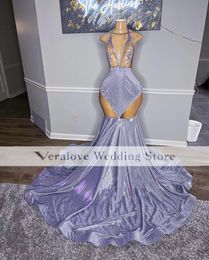 robe de soiree De mariage 2022 Prom Dresses Mermaid Halter Neck Sequins Sparkly Wed Reception Wear Evening Gowns