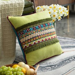 Sequined Tassel Pillowcase Boho Style Stitching el Sofa Waist Cushion Cover 220816