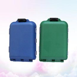 Fishing Accessories 2pcs Square Tackle Boxes Plastic Double Sided Visible Explosion Hook Case Transparent LidFishing