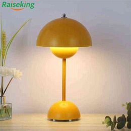 Creative Denmark Tradition Flowerpot Cordless Table Lamp For Living Room Art Deco Bedroom Bedside Study Desk Lamp H220423