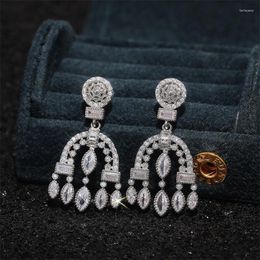 Dangle & Chandelier Earrings 2022 Trend Baroque Word Style Sparkling Pendant Zircon Ms. Light Luxury Wedding Bride EarringsDangle Farl22