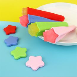 Star Shape Popsicles Moulds Silicone Multi Colours Ice Pop Mould with Lids for Kids DIY Popsicles Yoghourt Sticks Jelly Kitchen Tools MJ0555