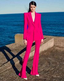 HIGH QUALITY Newest 2022 Designer Runway Suit Set Women's Career Fashion Single Button Slim Fitting Blazer Flare Pants Suit T220729