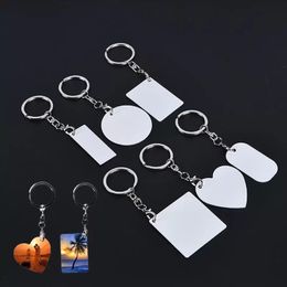 Sublimation Blank Keychains Party Favor DIY Double-sided Metal Keychain Personalized Key Ring With Aluminum Sheet tag