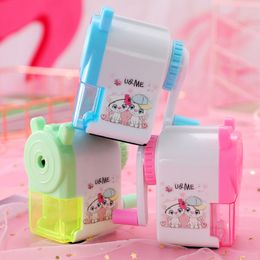 3color cartoon automatic pen sharpener student learning stationery kid hand-cranked pencil Cutting implement faster more convenient and safer LK0044