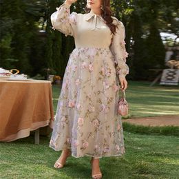 TOLEEN Spring Csaual Elegant Plus Size Dresse Large Maxi Floral Shirt Pink Long Oversized Evening Party Prom Clothes 220527