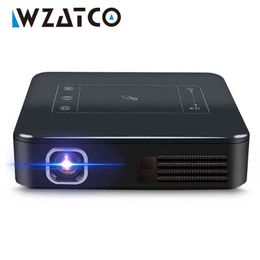 WZATCO D13 Android 7.1 Mini Pocket Projector 4K Smart Pico DLP Portable LED WIFI Built-in Battery Home Theatre Beamer Proyector H220409