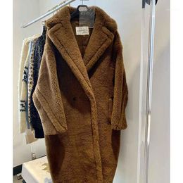 alpaca fur Australia - Women's Wool & Blends 2022 Winter Long Coat Teddy Bear Double Breasted Alpaca Fur Women Outwear Loose-Style Fashion 12 Colors