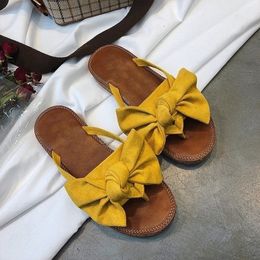 FAYUEKEY Bow Slipper Torridity Butterfly Sandals Slipper Indoor Outdoor flipflops Beach Shoes Fashion Female Y200423