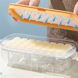 Food-grade Ice Cube Trays with Lid Scoop and Storage Bin for Cocktail Whiskey Easy-Release Ice Cube Moulds 1XBJK2204