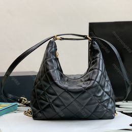 10A Luxur Designer Maxi Hobo Bag Handv￤ska Kvinnor Verklig l￤der quiltad svart handv￤ska axelv￤ska