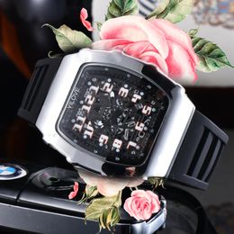 Top Quality 43mm Skeleton Watch NTPT Carbon Fibre Silicone Sapphire Glass Transparent Clock Quartz Automatic Mens Wristwatch