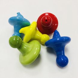 Wholesale Smoke Accessories 35mm OD UFO Style Random Colours Glass Carb Caps for Quartz Banger Nails Glass Water Bongs Pipe Dab Rigs DCC05