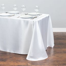 Rectangle Satin Tablecloth Wedding For el Banquet Party Events Decoration Table Cover Topper Overlay 220811