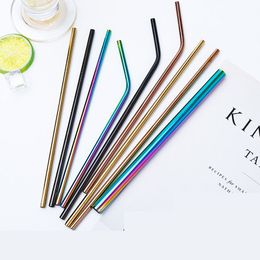 Reusable Stainless Steel Straws 8.5 Inches/215MM Long 0.31inch /8MM Wide Metal Drinking Straws Home Party Wedding Bar Drinking Tools Barwar