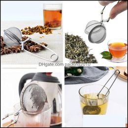 Tea Infuser Tool 304 Stainless Steel Sphere Mesh Strainer Coffee Herb Spice Filter Diffuser Handle Char Ball Top Quality Drop Delivery 2021