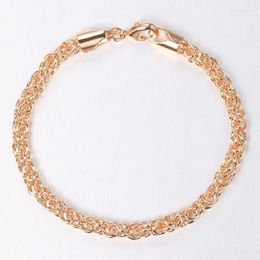 Link Chain 3/5mm Popcorn Bracelets For Women Girls 585 Rose Gold Filled Weaving Bracelet 20cm Gifts Wholesale Jewellery DCB64